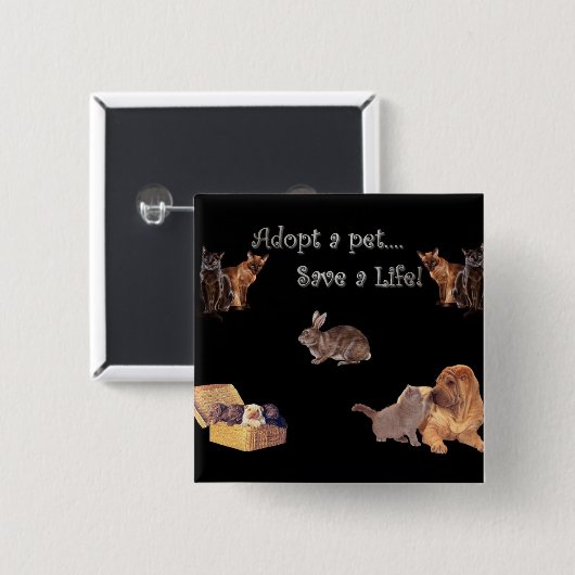 adoptieren Sie ein Haustier retten ein Button (Vorne & Hinten)
