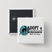 Adoptieren Sie ein Windhund-Logo Button (Vorne & Hinten)