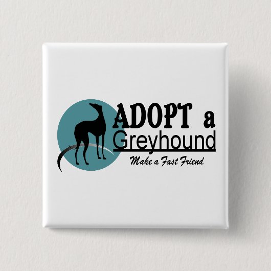 Adoptieren Sie ein Windhund-Logo Button (Vorderseite)
