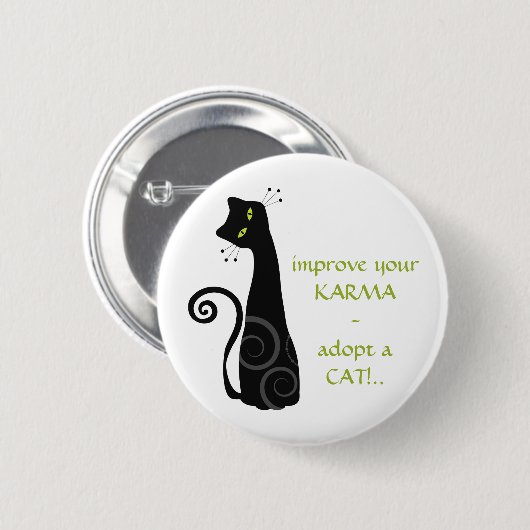 Adoptieren Sie eine Katze Button (Vorne & Hinten)