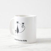Adoptieren Sie eine Rettungkitty-Tasse Kaffeetasse (Vorderseite Links)