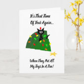 Adoptieren Sie: Katzen-Weihnachtsbaum: Jahreszeit! Karte (Gelbe Blume)