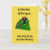 Adoptieren Sie: Katzen-Weihnachtsbaum: Karte (Gelbe Blume)