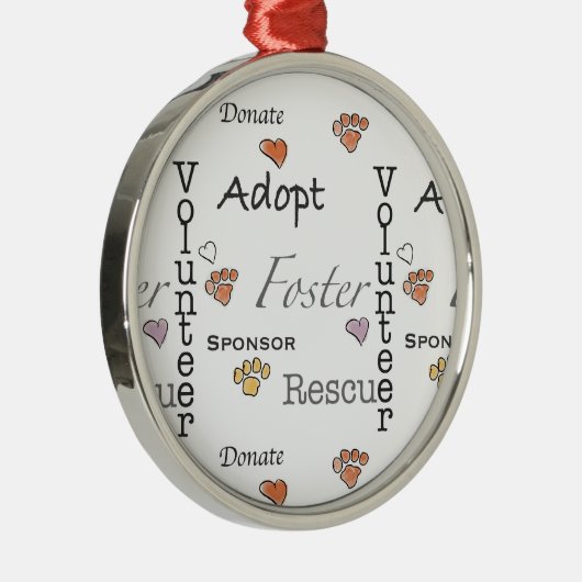 Adoptieren Sie, retten Sie und fördern Sie Silbernes Ornament (Rechts)
