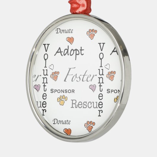 Adoptieren Sie, retten Sie und fördern Sie Silbernes Ornament (Links)