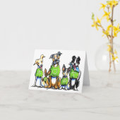 Adoptieren Sie Schutz-Hunde, die grüne T-Shirts Karte (Gelbe Blume)