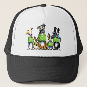 Adoptieren Sie Schutz-Hunde, die grüne T-Shirts Truckerkappe