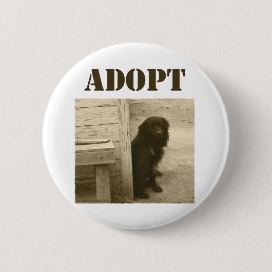Adoptieren Sie Streuhund Button (Vorderseite)
