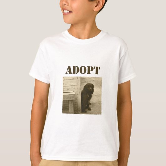 Adoptieren Sie Streuhund T-Shirt (Vorderseite)
