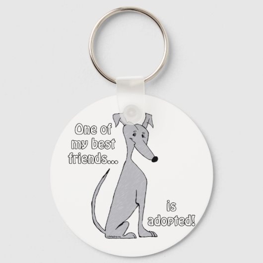 Adoptiert~blau Schlüsselanhänger (Vorderseite)