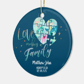 Adoptiert / Geburtsankündigung Keramik Ornament (Links)