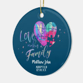 Adoptiert / Geburtsankündigung Keramik Ornament (Links)