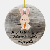 Adoptiert - Geeignete, rosafarbene, sonnige Adopti Keramik Ornament (Hinten)