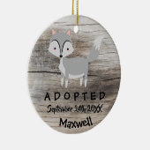 Adoptiert - Geeignete Wolf-Adoption-Geschenke Keramikornament (Rechts)