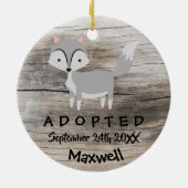 Adoptiert - Geeignete Wolf-Adoption-Geschenke Keramikornament (Hinten)