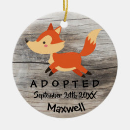 Adoptiert - Geschenk für benutzerdefinierte Fox-Ad Keramikornament