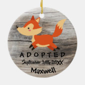 Adoptiert - Geschenk für benutzerdefinierte Fox-Ad Keramikornament (Hinten)