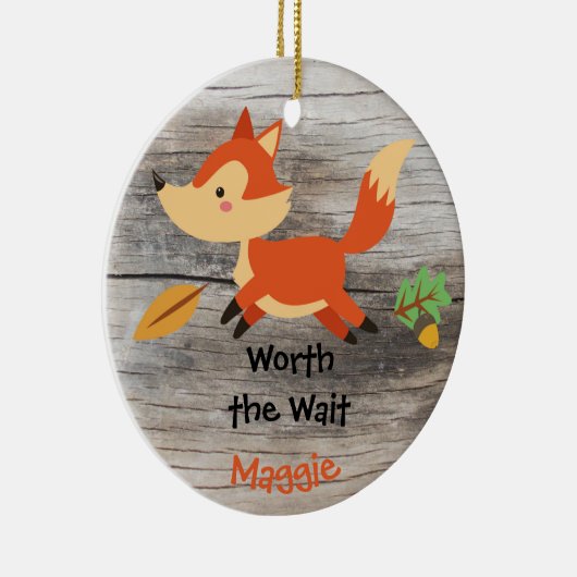 Adoptiert - Geschenk für benutzerdefinierte Fox-Ad Keramikornament (Rechts)