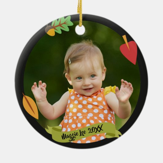 Adoptiert - Geschenk für benutzerdefinierte Fox-Ad Keramikornament (Hinten)