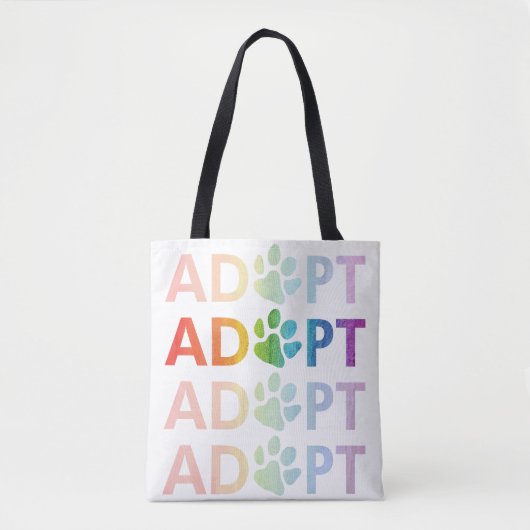 Adoptiert Gestapelte Textrainbow Tasche (Vorderseite)