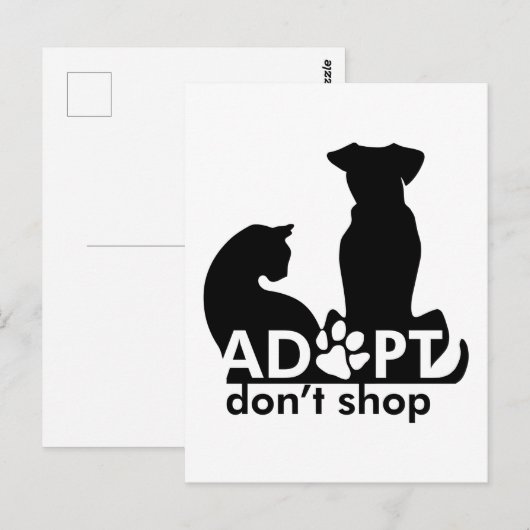 Adoptiert Haustiere Postkarte (Vorne/Hinten)