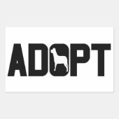 Adoptiert Haustiere Rechteckiger Aufkleber (Vorderseite)