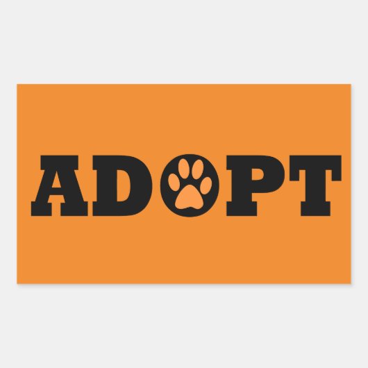 Adoptiert Haustiere Rechteckiger Aufkleber (Vorderseite)
