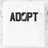 Adoptiert Haustiere Rechteckiger Aufkleber (Tasche)