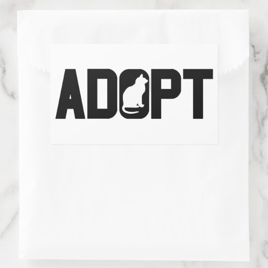 Adoptiert Haustiere Rechteckiger Aufkleber (Tasche)