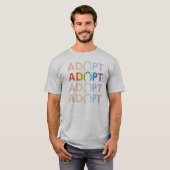 Adoptiert Hoof Stack Text Rainbow T-Shirt (Vorne ganz)
