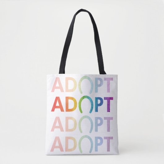 Adoptiert Hoof Stack Text Rainbow Tasche (Vorderseite)