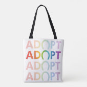 Adoptiert Hoof Stack Text Rainbow Tasche (Rückseite)