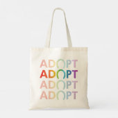 Adoptiert Hoof Stack Text Rainbow Tragetasche (Rückseite)