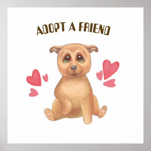 adoptiert Hundekinder Poster
