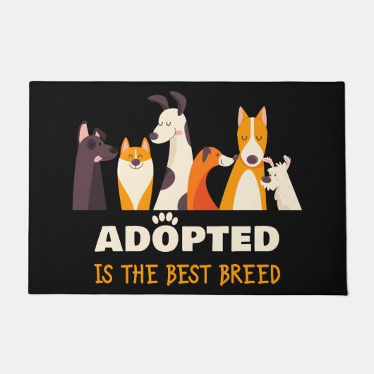 Adoptiert ist die beste Rasse: Hunderettungshelfer Fußmatte (Vorderseite)