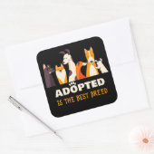 Adoptiert ist die beste Rasse: Hunderettungshelfer Quadratischer Aufkleber (Umschlag)