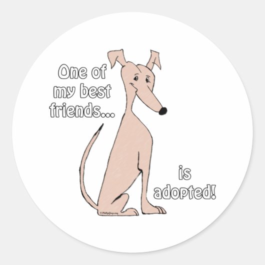 Adoptiert~Red Runder Aufkleber (Vorderseite)