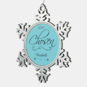 Adoptiert Scrollen ausgewählt Datumsangabe Adoptio Schneeflocken Zinn-Ornament (Rechts)