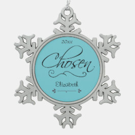 Adoptiert Scrollen ausgewählt Datumsangabe Adoptio Schneeflocken Zinn-Ornament