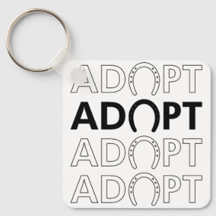 Adoptiert Stack-Text Schlüsselanhänger