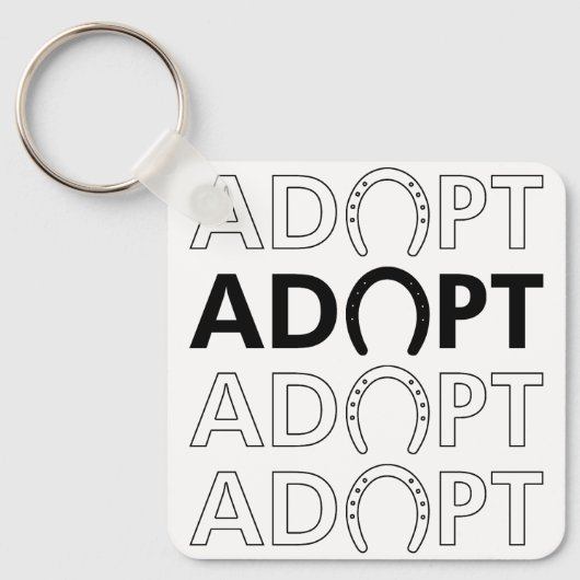 Adoptiert Stack-Text Schlüsselanhänger (Vorderseite)