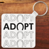 Adoptiert Stack-Text Schlüsselanhänger (Rückseite)