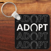 Adoptiert Stack-Text Schlüsselanhänger (Vorderseite)