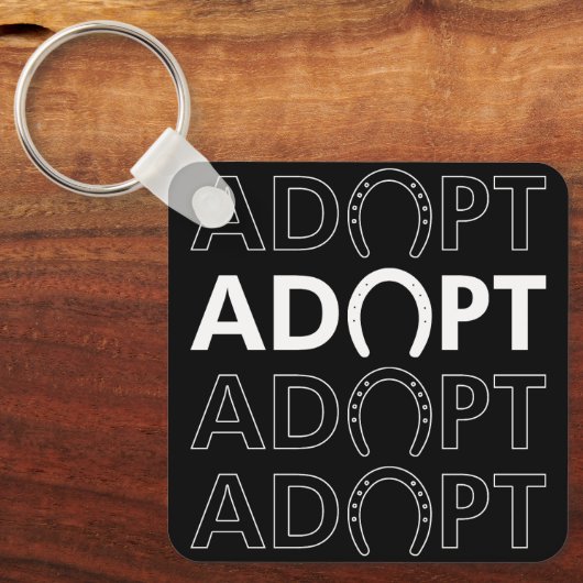Adoptiert Stack-Text Schlüsselanhänger (Vorderseite)