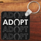 Adoptiert Stack-Text Schlüsselanhänger (Rückseite)