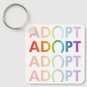 Adoptiert Stack-Text Schlüsselanhänger