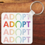 Adoptiert Stack-Text Schlüsselanhänger (Rückseite)