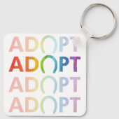 Adoptiert Stack-Text Schlüsselanhänger (Rückseite)
