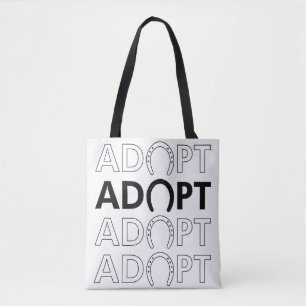 Adoptiert Stack-Text Tasche