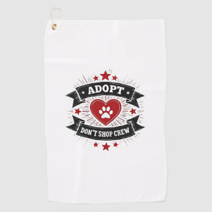Adoptiert-statt-Kaufen-Crew Vintage-Tierrettung Pf Golfhandtuch